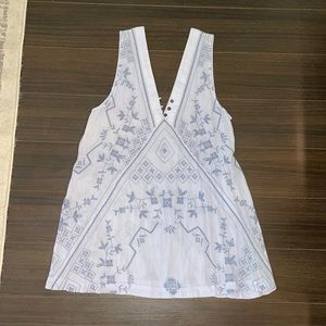 Light blue embroidered sleeveless dress